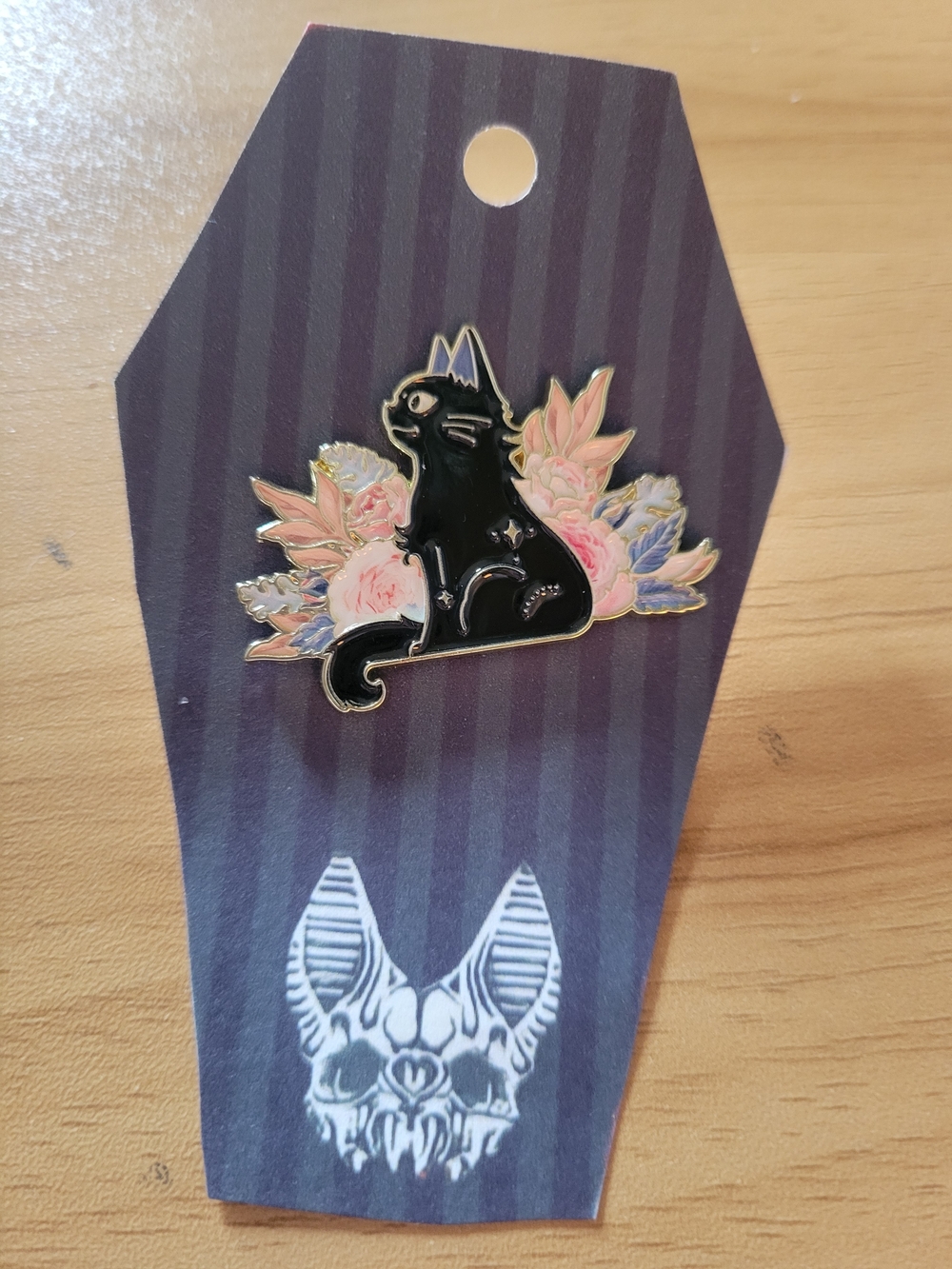 💐NEW💐 Black Cat Floral Enamel Pin